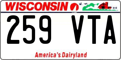 WI license plate 259VTA