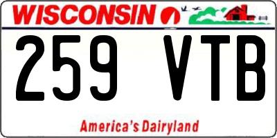 WI license plate 259VTB