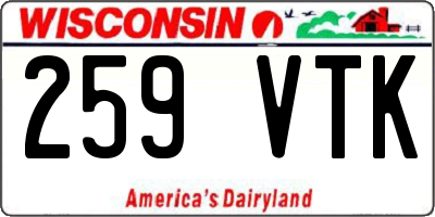 WI license plate 259VTK