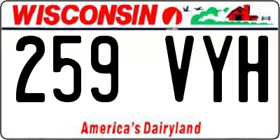 WI license plate 259VYH