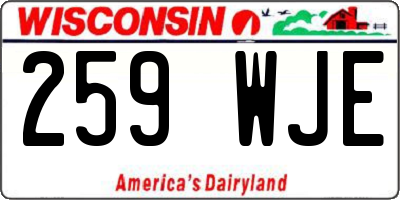 WI license plate 259WJE