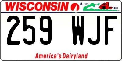WI license plate 259WJF