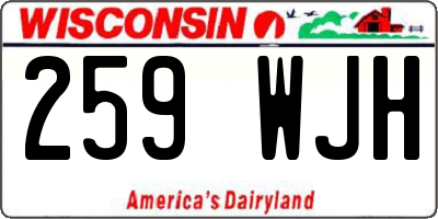 WI license plate 259WJH