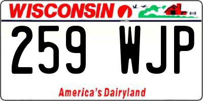 WI license plate 259WJP