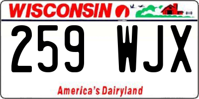 WI license plate 259WJX