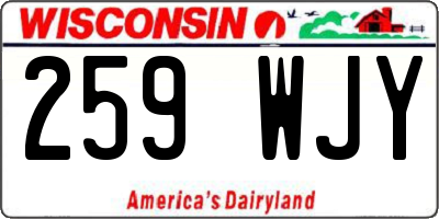 WI license plate 259WJY
