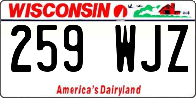 WI license plate 259WJZ