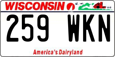 WI license plate 259WKN
