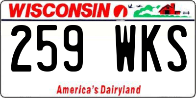 WI license plate 259WKS