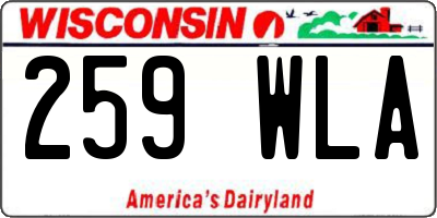 WI license plate 259WLA