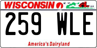 WI license plate 259WLE
