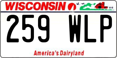 WI license plate 259WLP