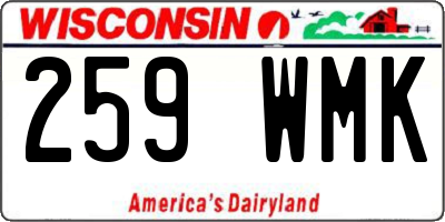 WI license plate 259WMK