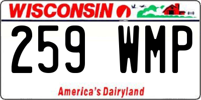 WI license plate 259WMP