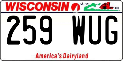 WI license plate 259WUG
