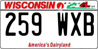 WI license plate 259WXB