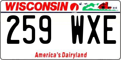 WI license plate 259WXE