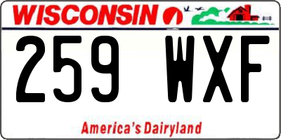 WI license plate 259WXF