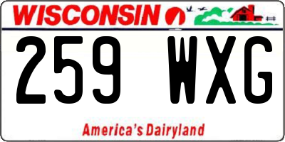 WI license plate 259WXG