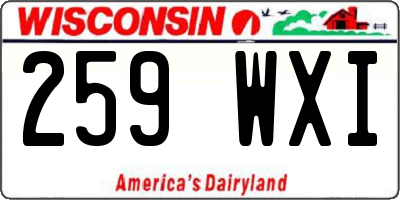 WI license plate 259WXI