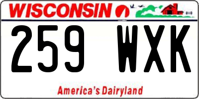 WI license plate 259WXK