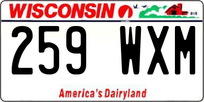 WI license plate 259WXM