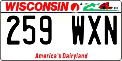 WI license plate 259WXN