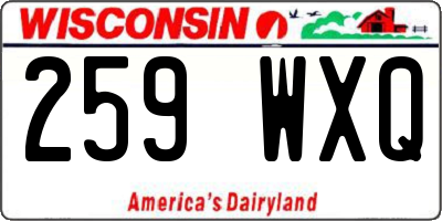 WI license plate 259WXQ