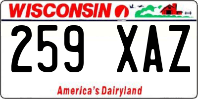 WI license plate 259XAZ