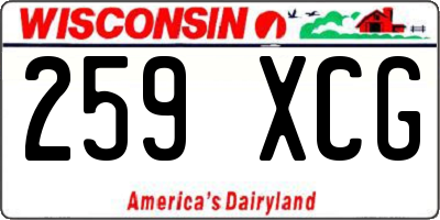 WI license plate 259XCG