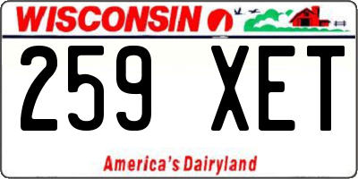 WI license plate 259XET