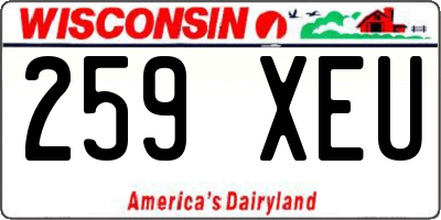 WI license plate 259XEU