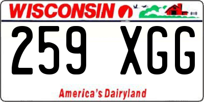 WI license plate 259XGG