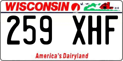 WI license plate 259XHF