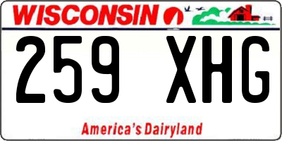 WI license plate 259XHG