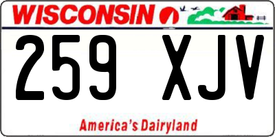 WI license plate 259XJV