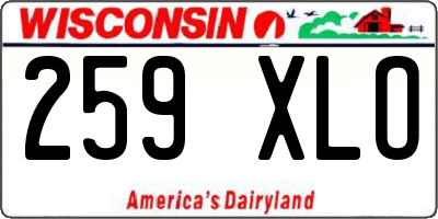 WI license plate 259XLO