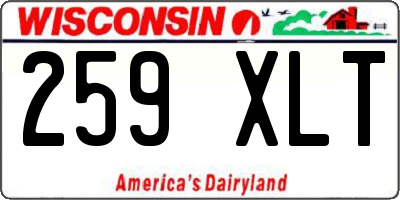 WI license plate 259XLT