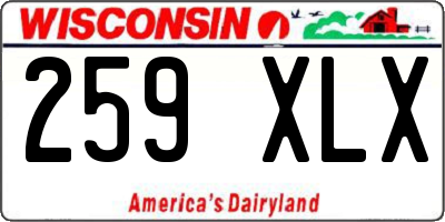 WI license plate 259XLX