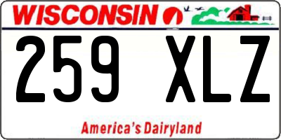 WI license plate 259XLZ