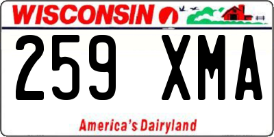 WI license plate 259XMA