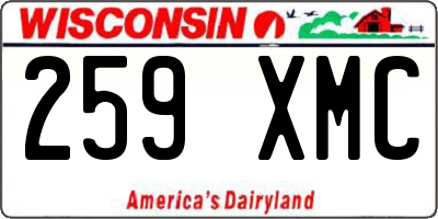 WI license plate 259XMC