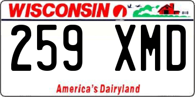 WI license plate 259XMD