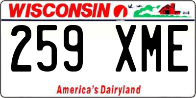 WI license plate 259XME