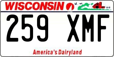 WI license plate 259XMF