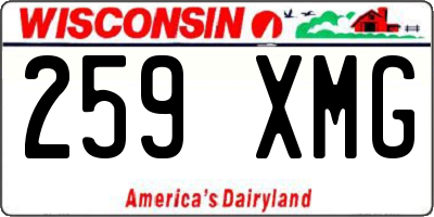 WI license plate 259XMG
