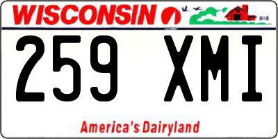 WI license plate 259XMI