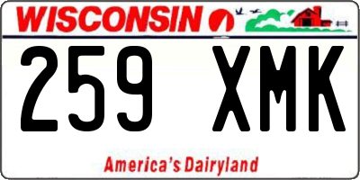 WI license plate 259XMK