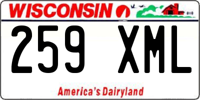 WI license plate 259XML