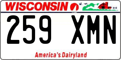 WI license plate 259XMN